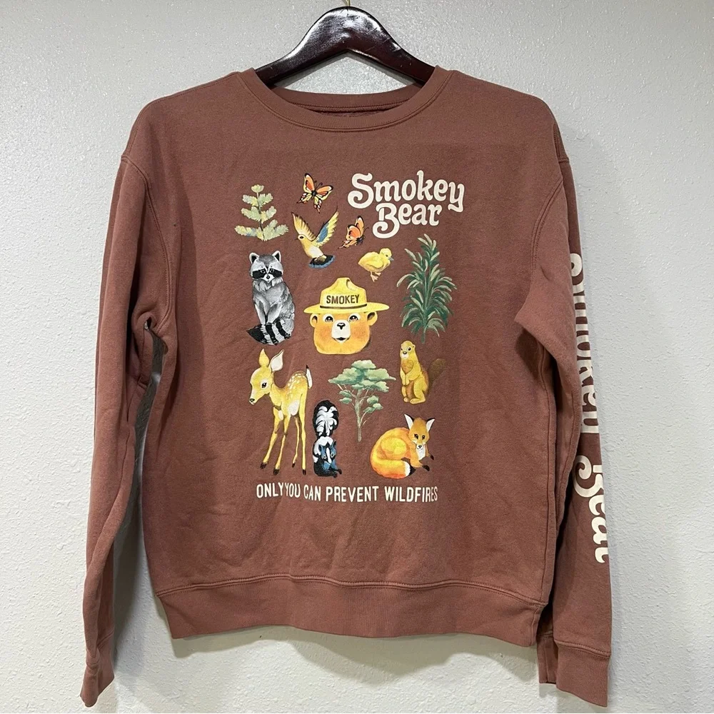 Smokey Bear Brown Graphic Sweatshirt - Women's - Picture 1 of 6